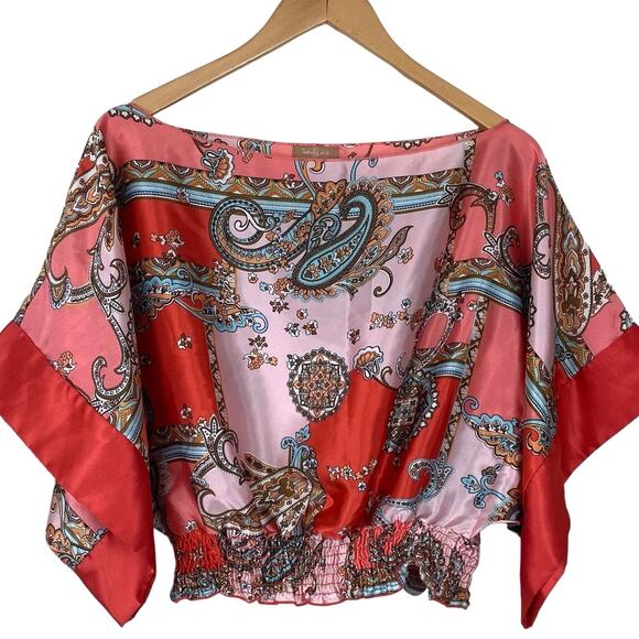 Twenty One Beautiful Vibrant Boho Paisley Blouse Size Large - Picture 9 of 9